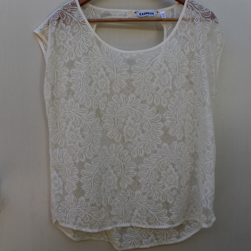 Express Paisley Lace Blouse